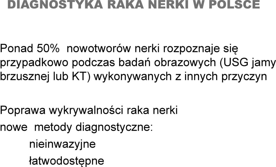 brzusznej lub KT) wykonywanych z innych przyczyn Poprawa