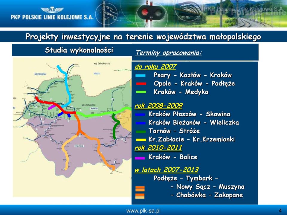 2008-2009 Kraków Płaszów - Skawina Kraków Bieżanów - Wieliczka Tarnów Stróże Kr.Zabłocie Kr.