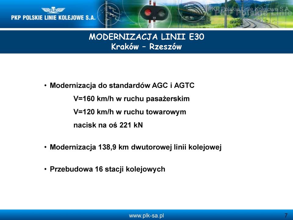 km/h w ruchu towarowym nacisk na oś 221 kn Modernizacja