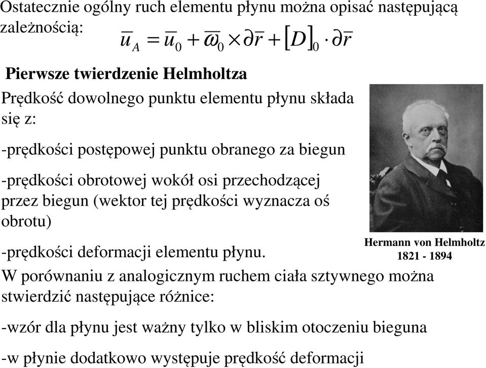 tej prędkości wnaca oś obrot) -prędkości deformacji element płn.