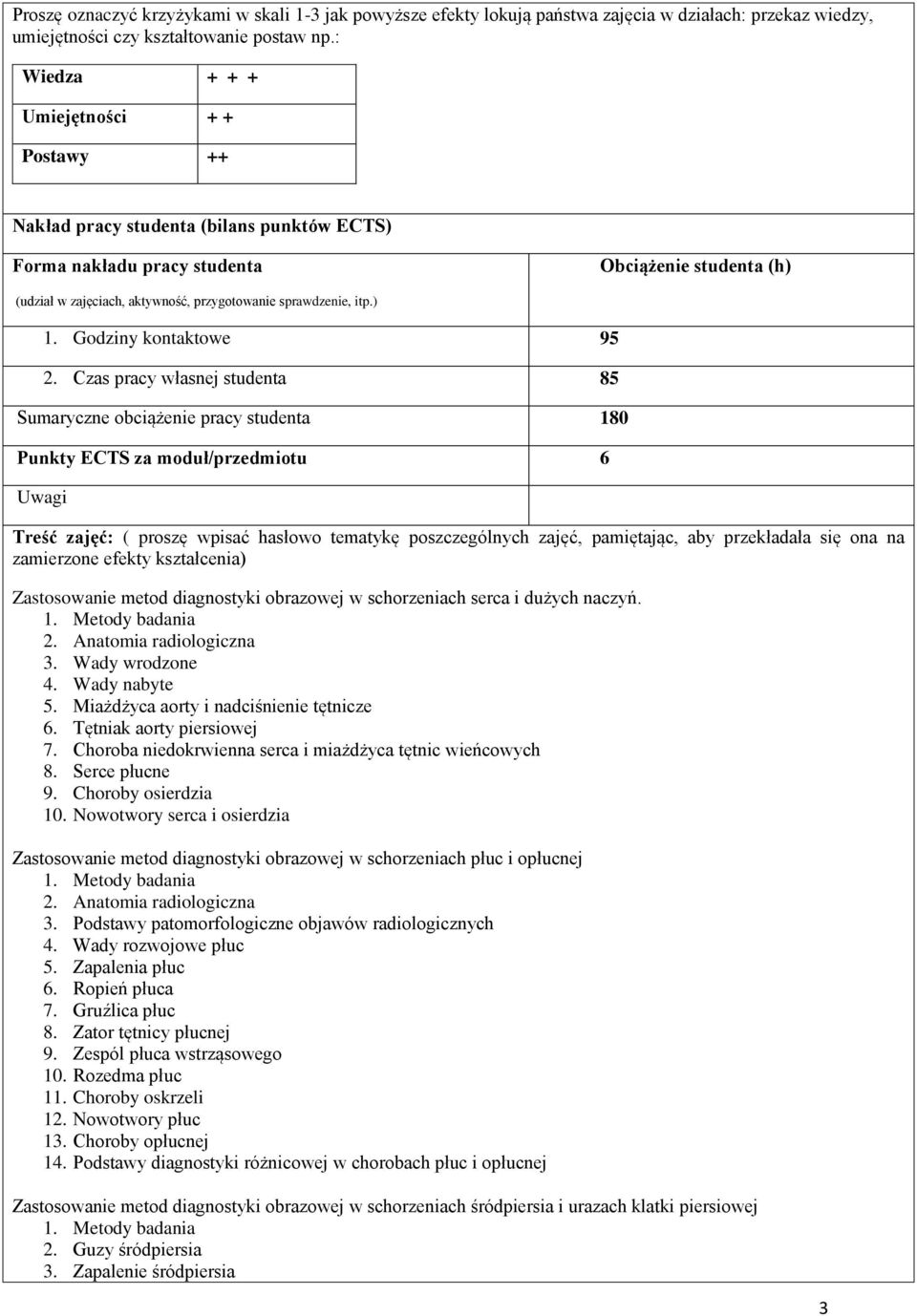 itp.) 1. Godziny kontaktowe 95 2.