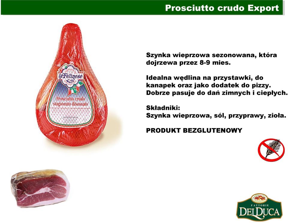 Idealna wędlina na przystawki, do kanapek oraz jako dodatek do pizzy.