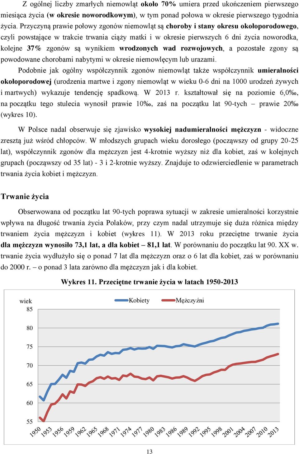 wynikiem wrodzonych wad rozwojowych, a pozostałe zgony są powodowane chorobami nabytymi w okresie niemowlęcym lub urazami.