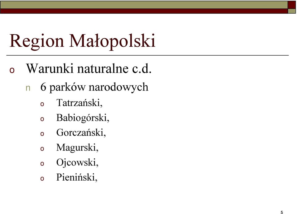 6 parków nardwych Tatrzański,