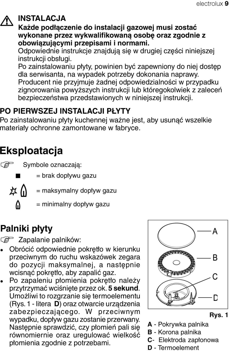 Po zainstalowaniu płyty, powinien być zapewniony do niej dostęp dla serwisanta, na wypadek potrzeby dokonania naprawy.