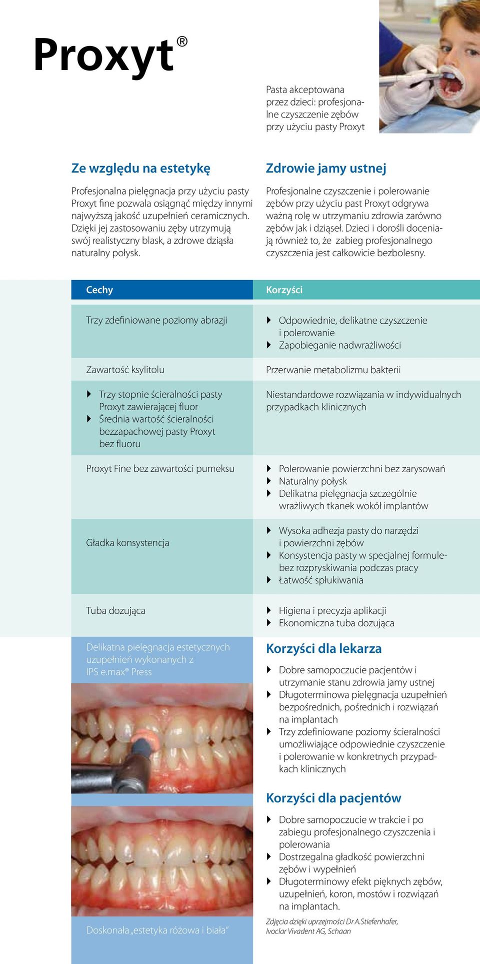 Zdrowie jamy ustnej Profesjonalne czyszczenie i polerowanie zębów przy użyciu past Proxyt odgrywa ważną rolę w utrzymaniu zdrowia zarówno zębów jak i dziąseł.