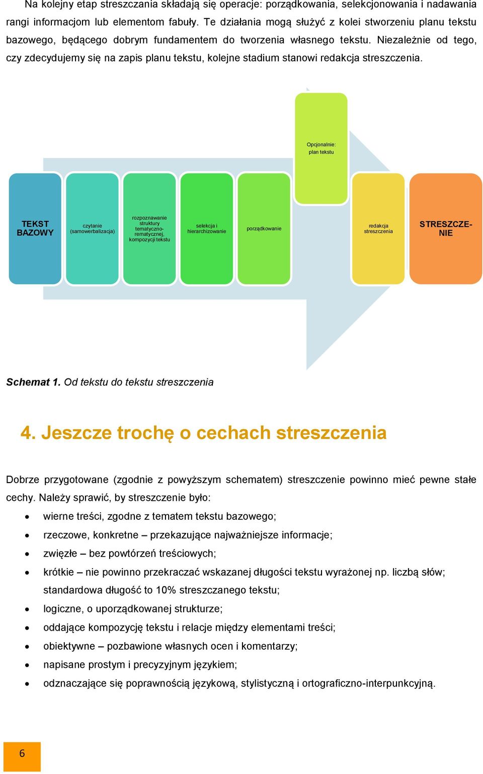 Niezależnie od tego, czy zdecydujemy się na zapis planu tekstu, kolejne stadium stanowi redakcja streszczenia.