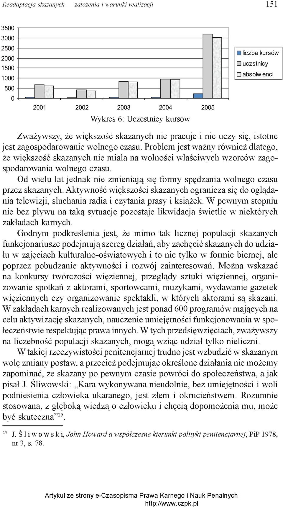 Od wielu lat jednak nie zmieniają się formy spędzania wolnego czasu przez skazanych. Aktywność większości skazanych ogranicza się do oglądania telewizji, słuchania radia i czytania prasy i książek.