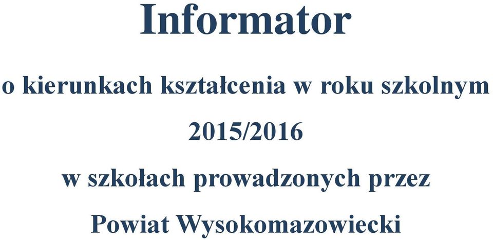 2015/2016 w szkołach