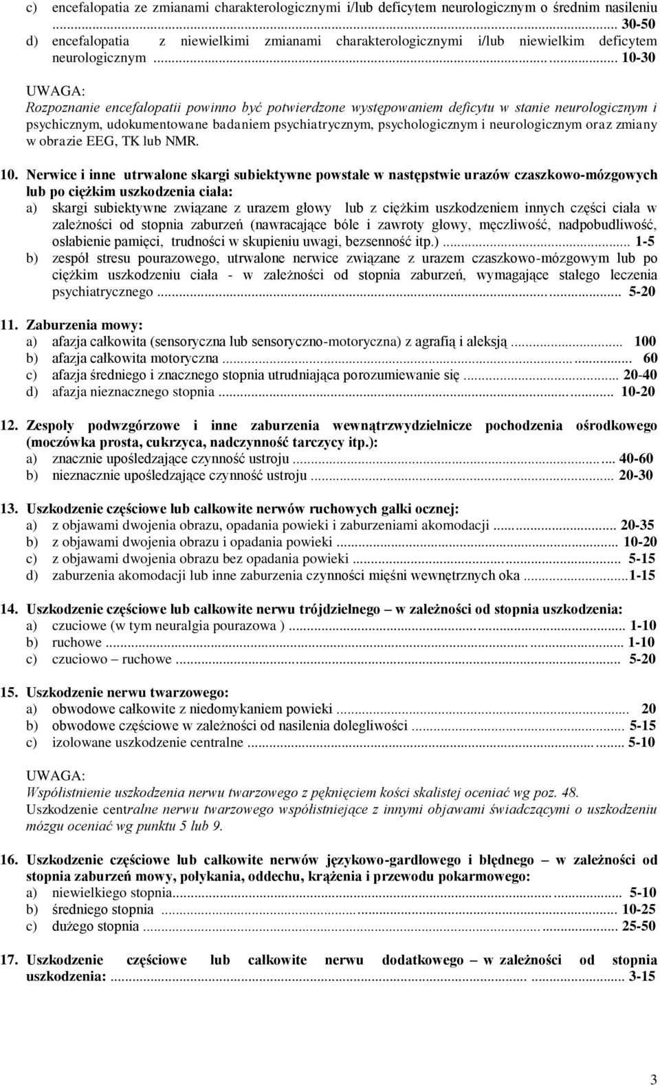 .. 10-30 Rozpoznanie encefalopatii powinno być potwierdzone występowaniem deficytu w stanie neurologicznym i psychicznym, udokumentowane badaniem psychiatrycznym, psychologicznym i neurologicznym