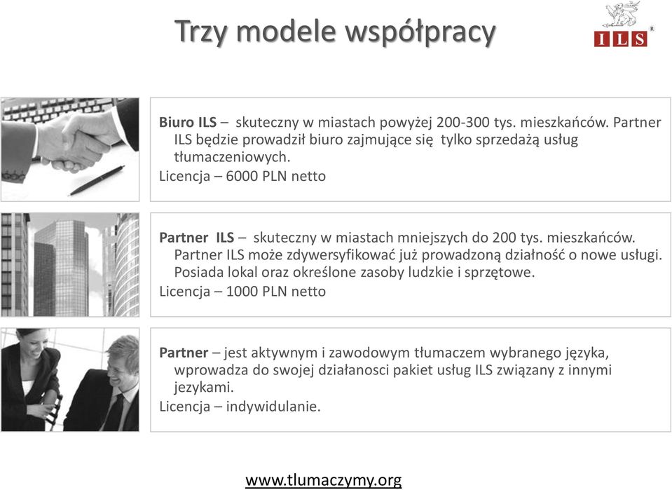 Licencja 6000 PLN netto Partner ILS skuteczny w miastach mniejszych do 200 tys. mieszkańców.