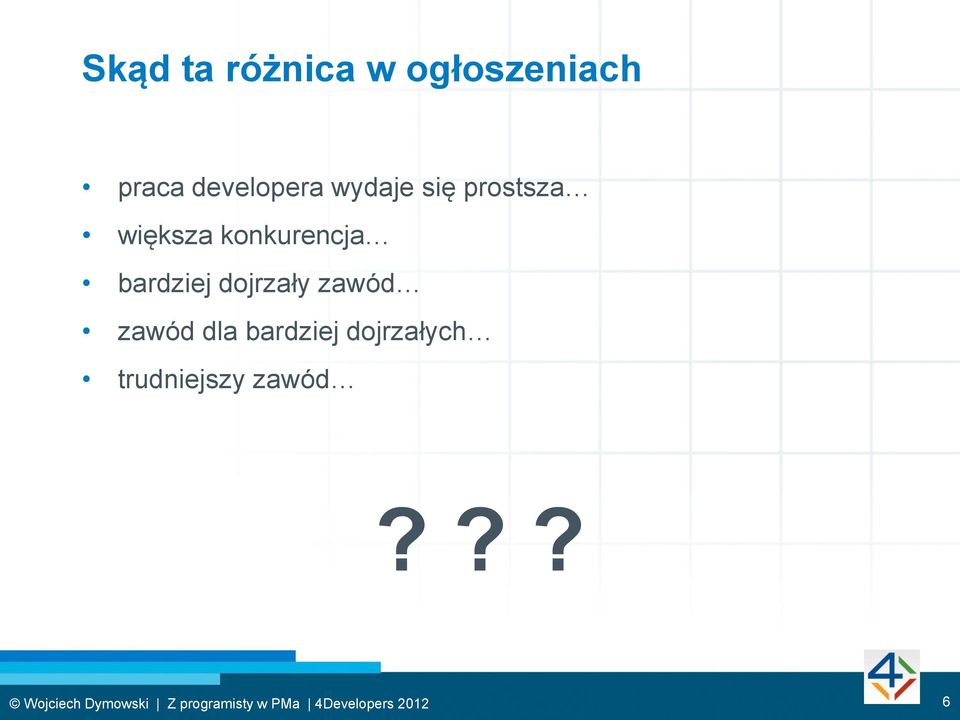 konkurencja bardziej dojrzały zawód