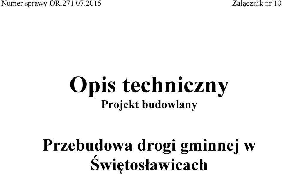 techniczny Projekt budowlany