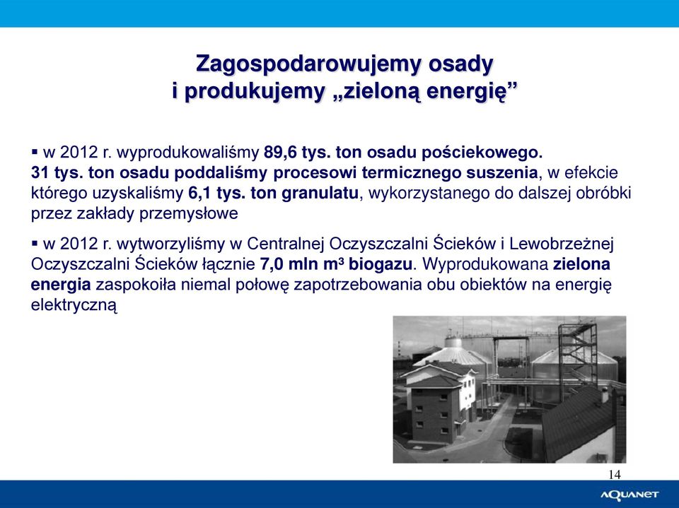 ton granulatu, wykorzystanego do dalszej obróbki przez zakłady przemysłowe w 2012 r.