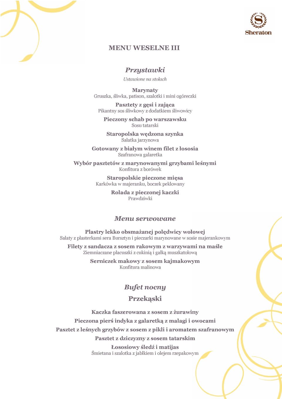 Przyjęcie Weselne W Hotelu Sheraton Pdf