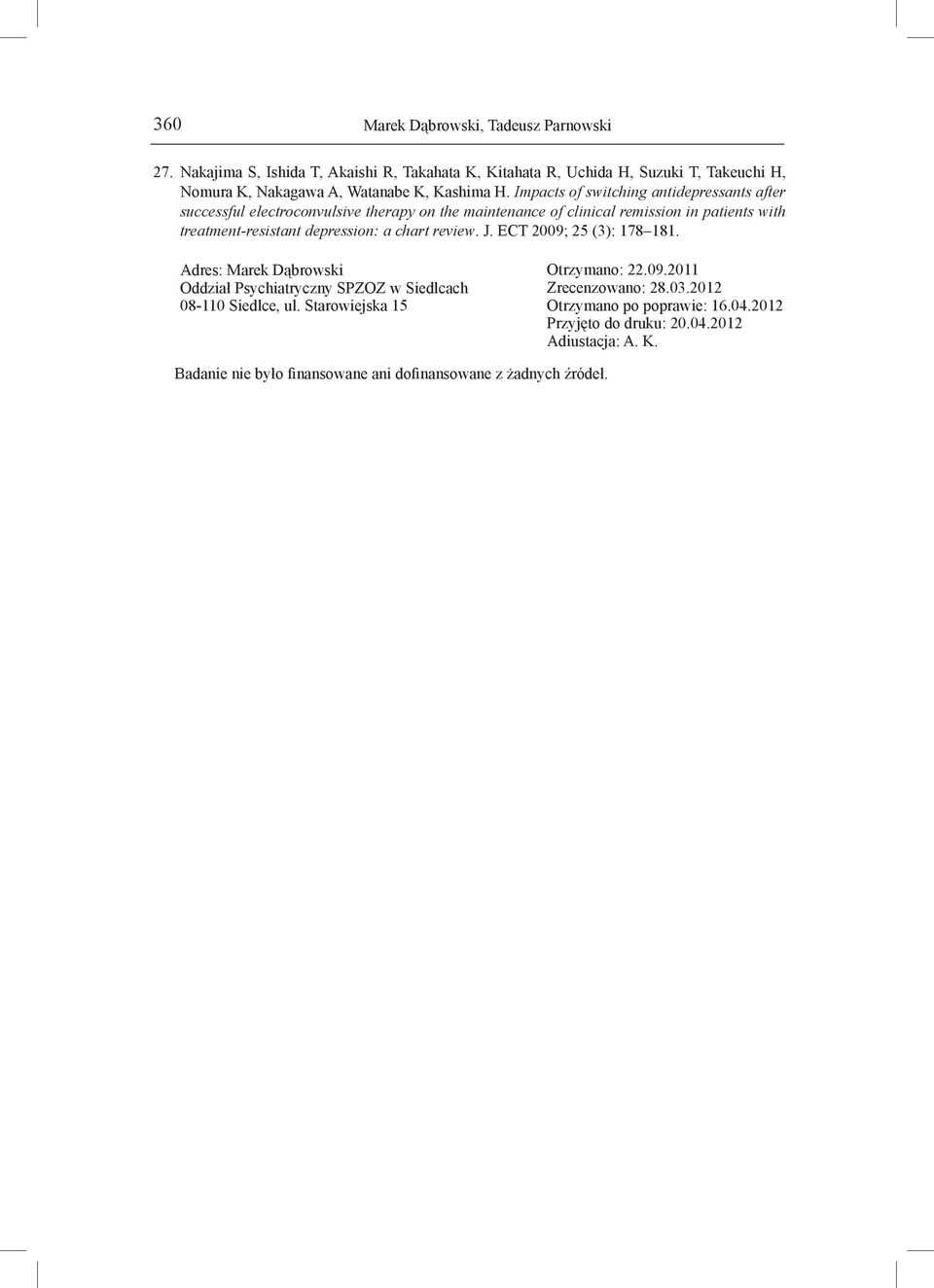 Impacts of switching antidepressants after successful electroconvulsive therapy on the maintenance of clinical remission in patients with treatment-resistant depression: a