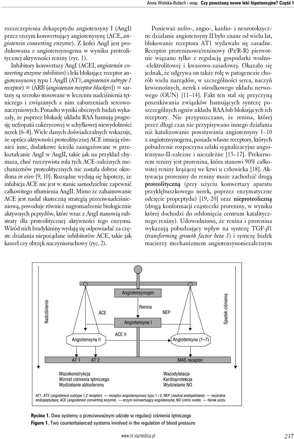 Inhibitory konwertazy AngI (ACEI, angiotensin converting enzyme inhibitors) i leki blokujące receptor angiotensynowy typu 1 AngII (AT1, angiotensin subtype 1 receptor) = (ARB [angiotensin receptor