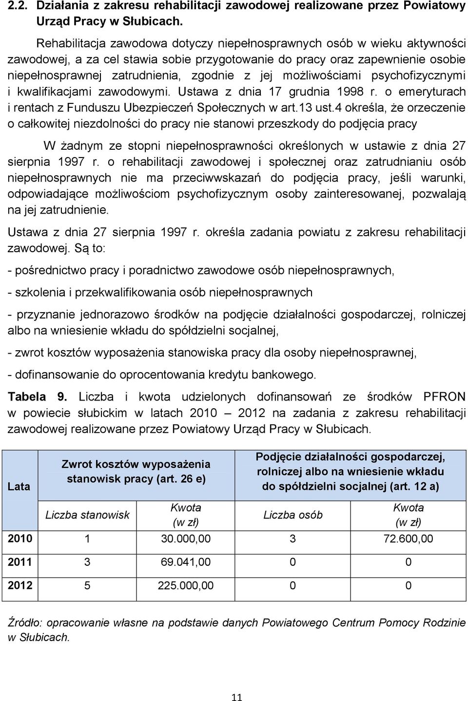 możliwościami psychofizycznymi i kwalifikacjami zawodowymi. Ustawa z dnia 17 grudnia 1998 r. o emeryturach i rentach z Funduszu Ubezpieczeń Społecznych w art.13 ust.