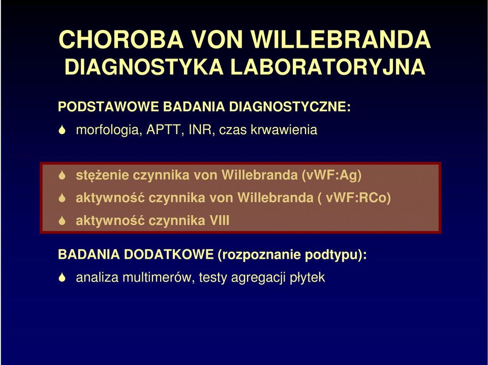 Willebranda (vwf:ag) aktywność czynnika von Willebranda ( vwf:rco) aktywność
