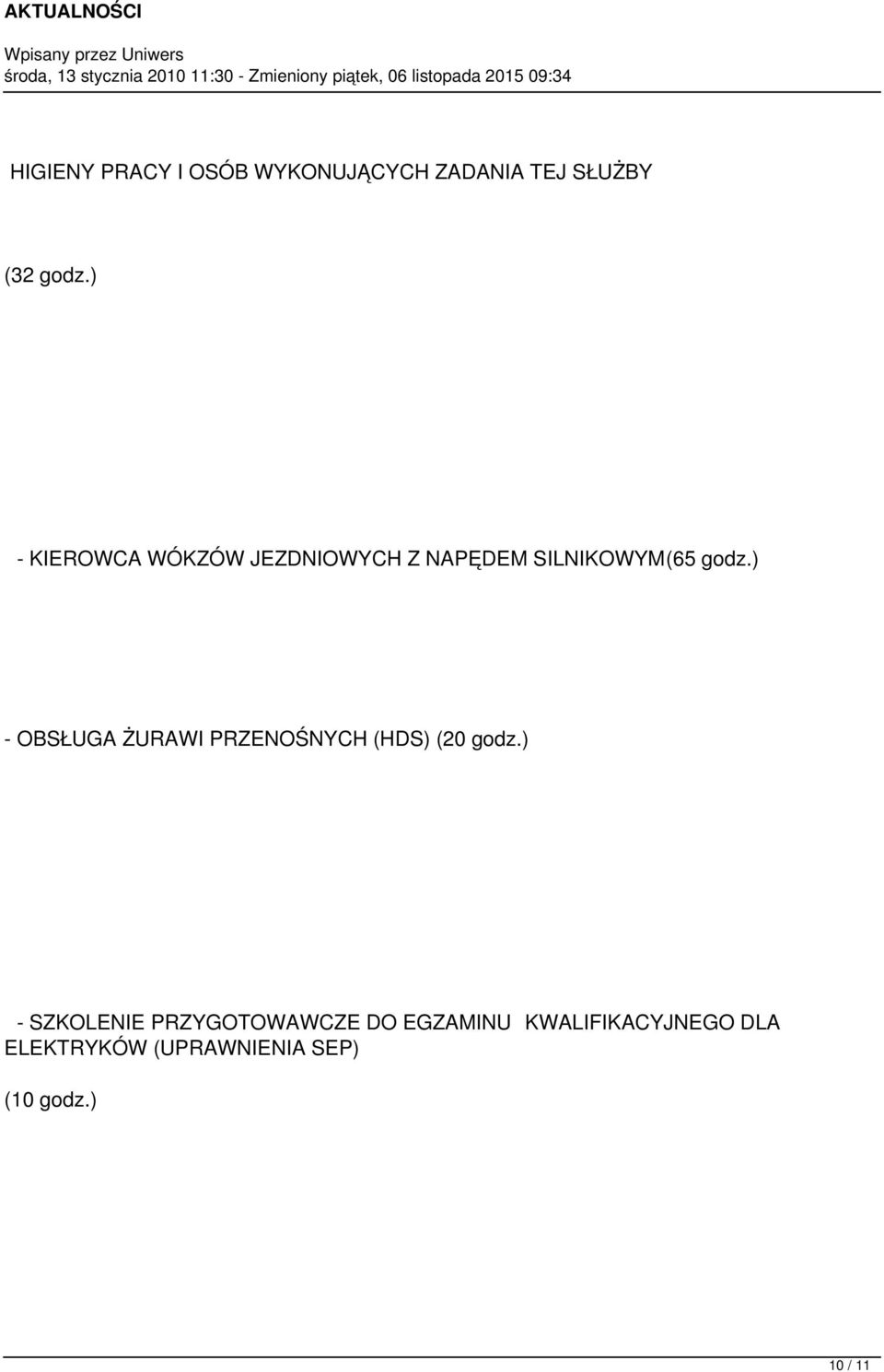 ) - OBSŁUGA ŻURAWI PRZENOŚNYCH (HDS) (20 godz.