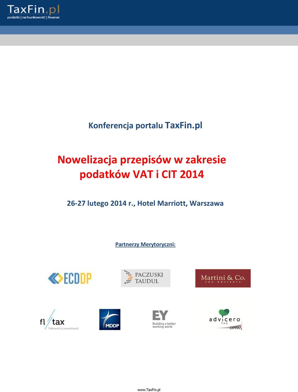 podatków VAT i CIT 2014 26-27 lutego