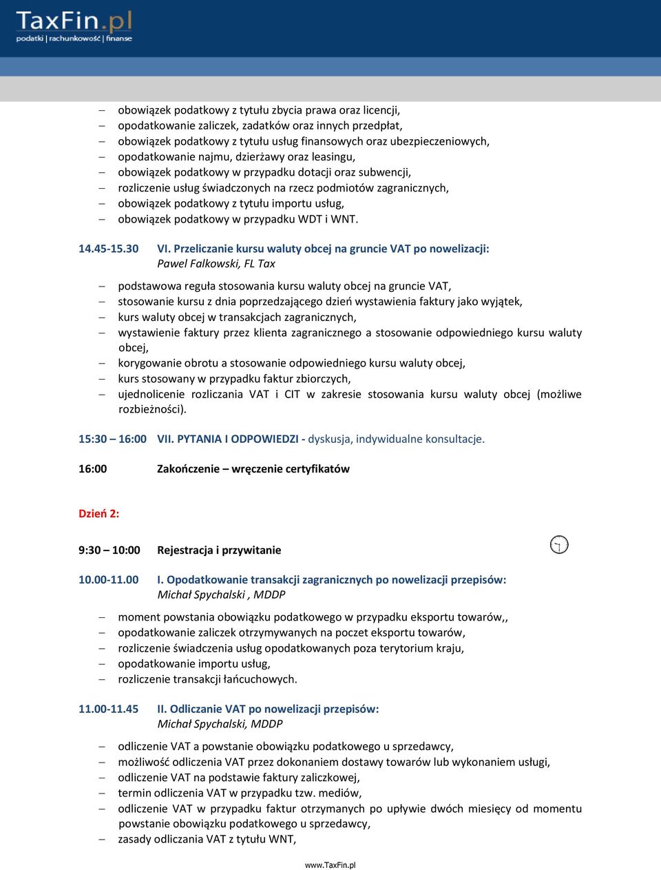 obowiązek podatkowy w przypadku WDT i WNT. 14.45-15.30 VI.