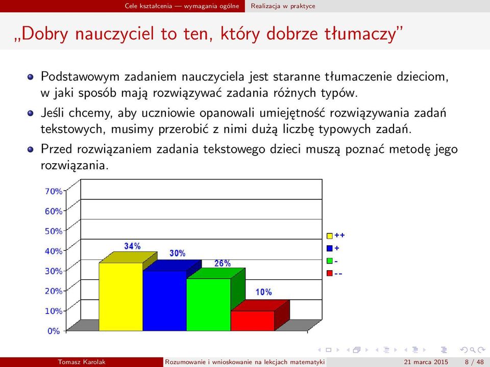 Jeśli chcemy, aby uczniowie opanowali umiejętność rozwiązywania zadań tekstowych, musimy przerobić z nimi dużą liczbę typowych