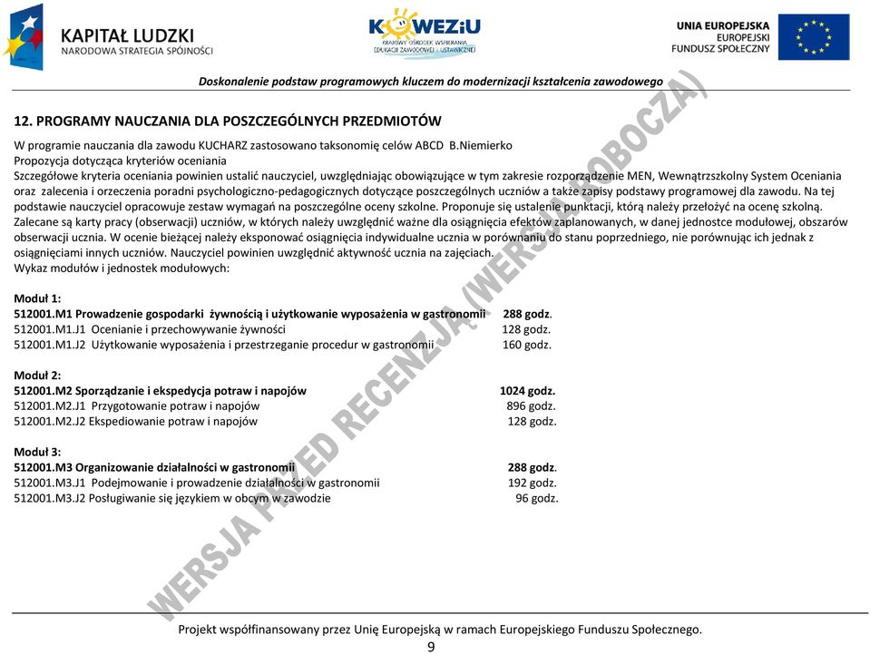 Oceniania oraz zalecenia i orzeczenia poradni psychologiczno-pedagogicznych dotyczące poszczególnych uczniów a także zapisy podstawy programowej dla zawodu.