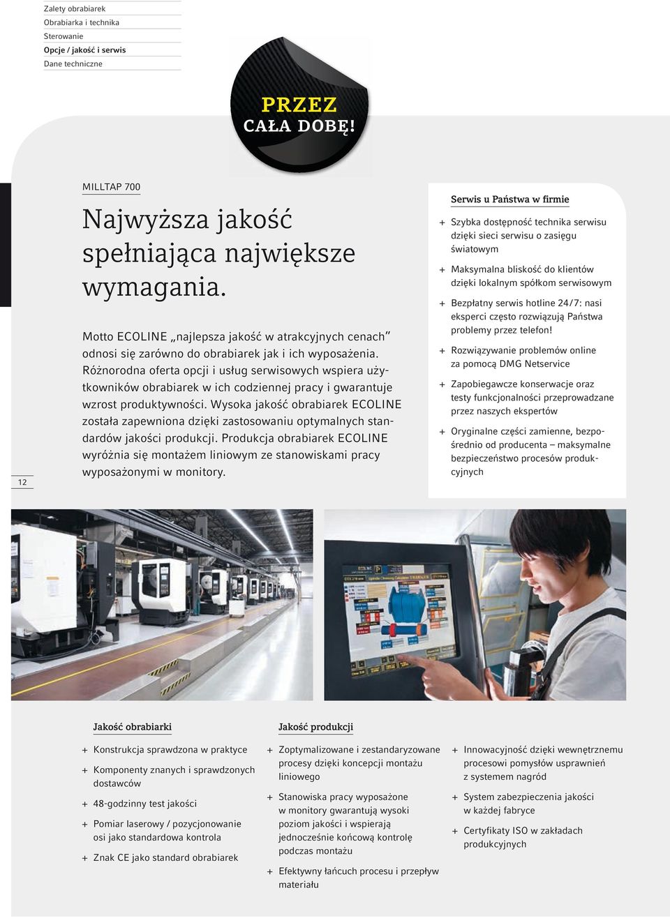 Różnorodna oferta opcji i usług serwisowych wspiera użytkowników obrabiarek w ich codziennej pracy i gwarantuje wzrost produktywności.