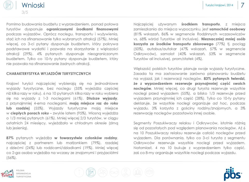 Mniej więcej, co 3-ci pytany dysponuje budżetem, który pokrywa podstawowe wydatki i pozwala na skorzystanie z większości atrakcji (29%). pytanych dysponuje nieograniczonym budżetem.