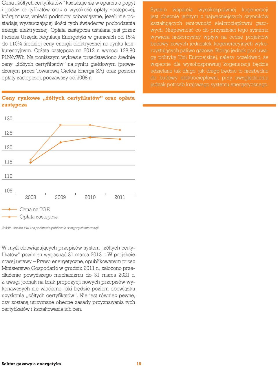 Opłata zastępcza ustalana jest przez Prezesa Urzędu Regulacji Energetyki w granicach od 15% do 110% średniej ceny energii elektrycznej na rynku konkurencyjnym. Opłata zastępcza na 2012 r.