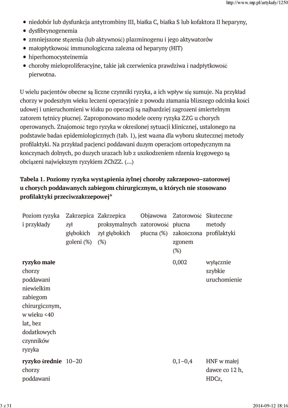 U wielu pacjentów obecne są liczne czynniki ryzyka, a ich wpływ się sumuje.