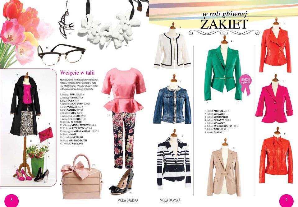 33 zł Kwiaty EL DECOR 1 Okulary VISION EXPRESS 659 zł 1 Kolczyki RESERVED 14,99 zł 1 Naszyjnik MARNI at H&M 129,90 zł 1 Bluzka H&M 1 Spodnie HEXELINE 1 Buty MASSIMO DUTTI 1 Torebka