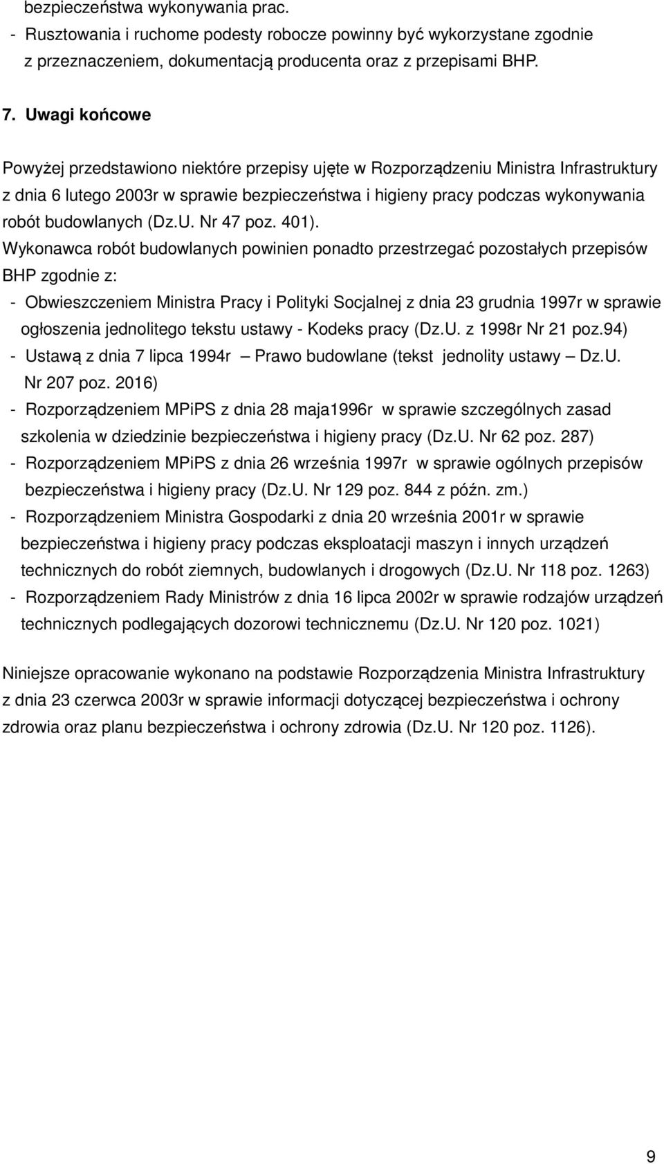 budowlanych (Dz.U. Nr 47 poz. 401).