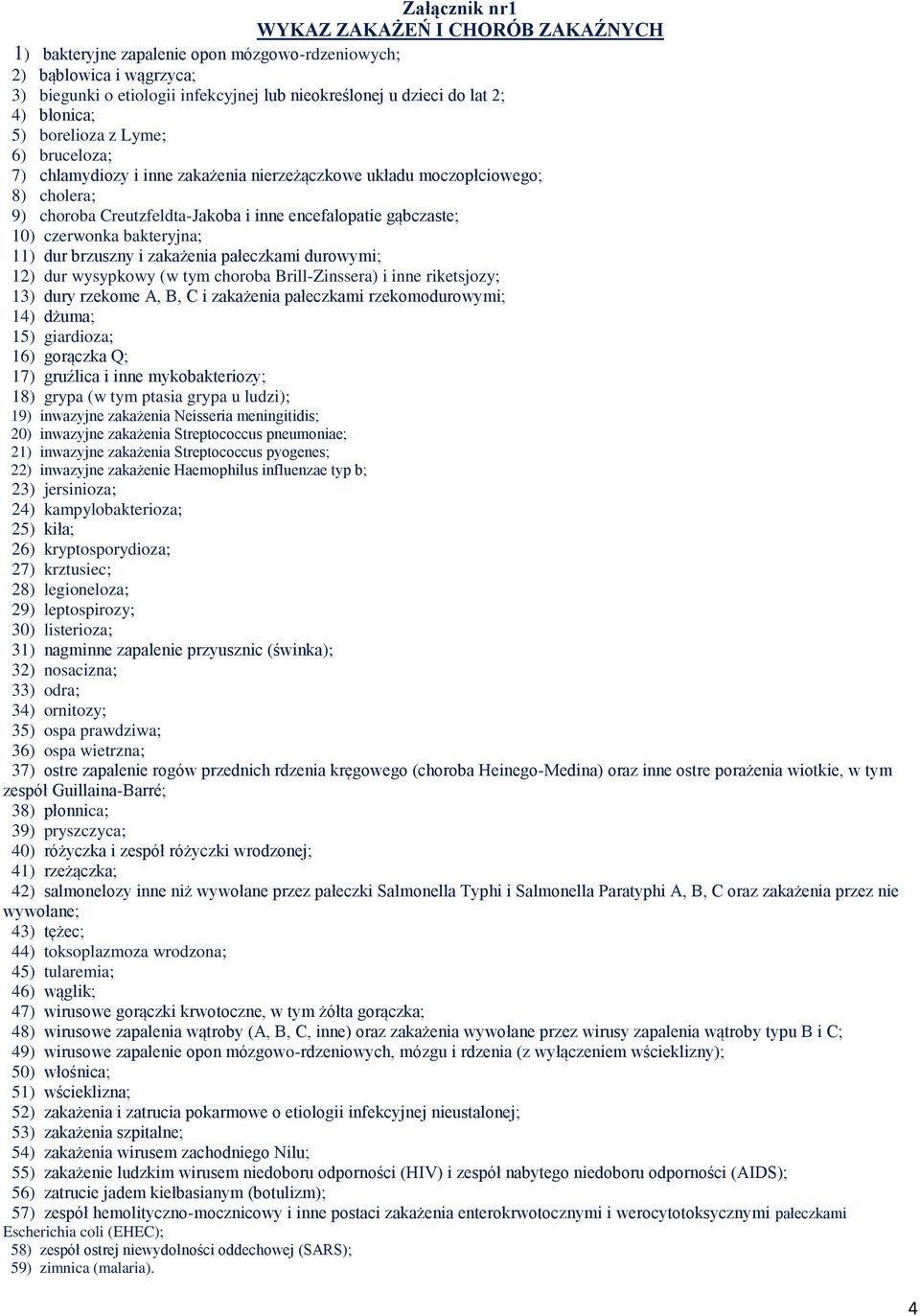 czerwonka bakteryjna; 11) dur brzuszny i zakażenia pałeczkami durowymi; 12) dur wysypkowy (w tym choroba Brill-Zinssera) i inne riketsjozy; 13) dury rzekome A, B, C i zakażenia pałeczkami