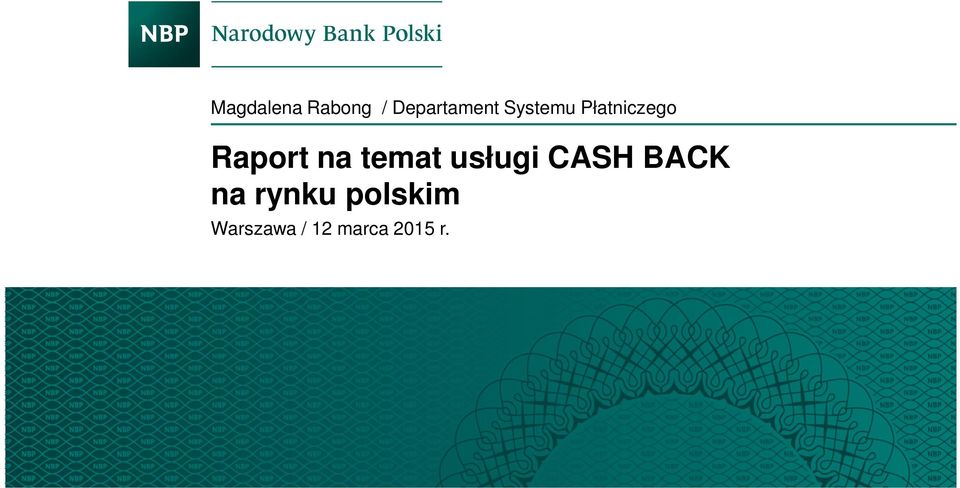 temat usługi CASH BACK na rynku