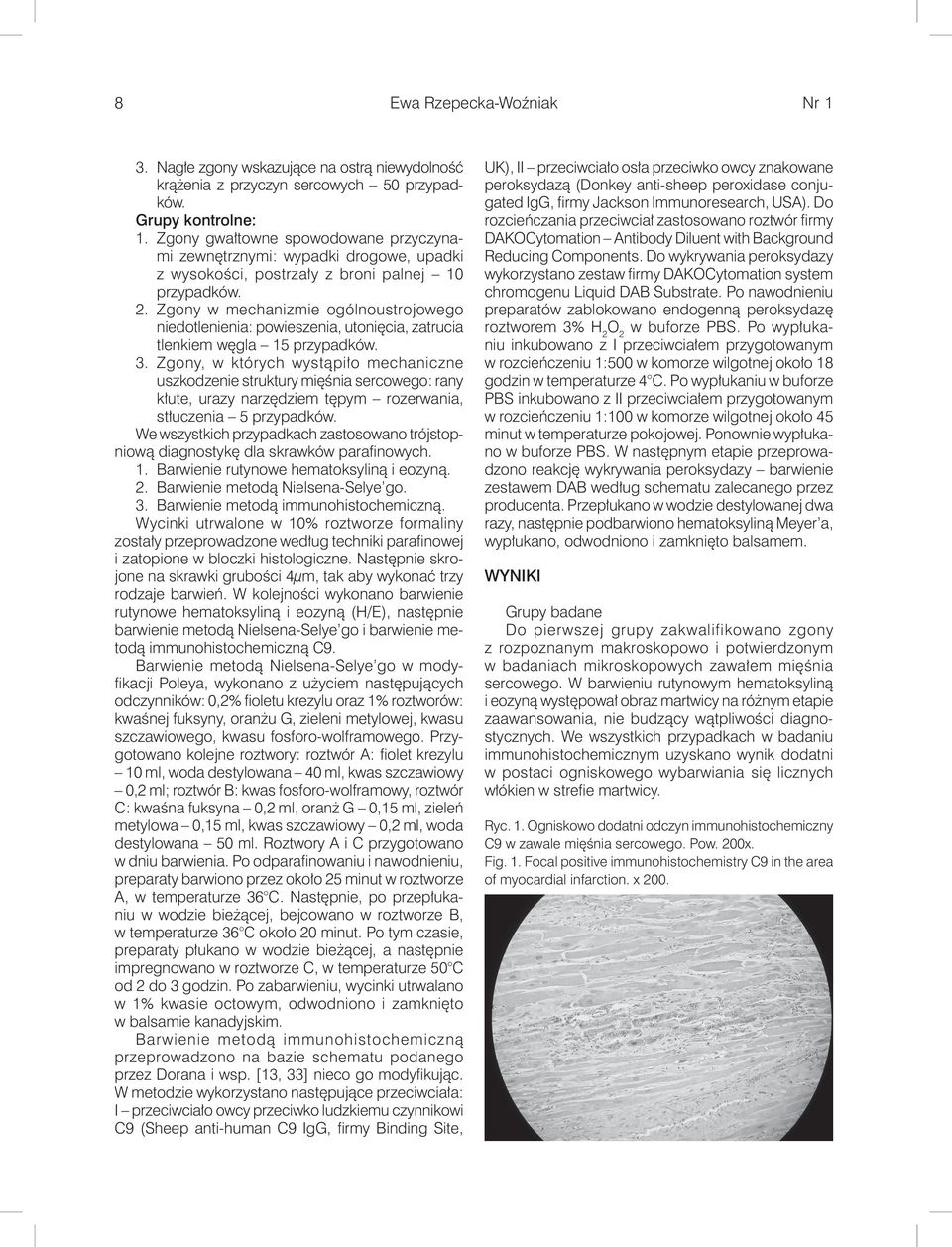 Zgony w mechanizmie ogólnoustrojowego niedotlenienia: powieszenia, utonięcia, zatrucia tlenkiem węgla 15 przypadków. 3.