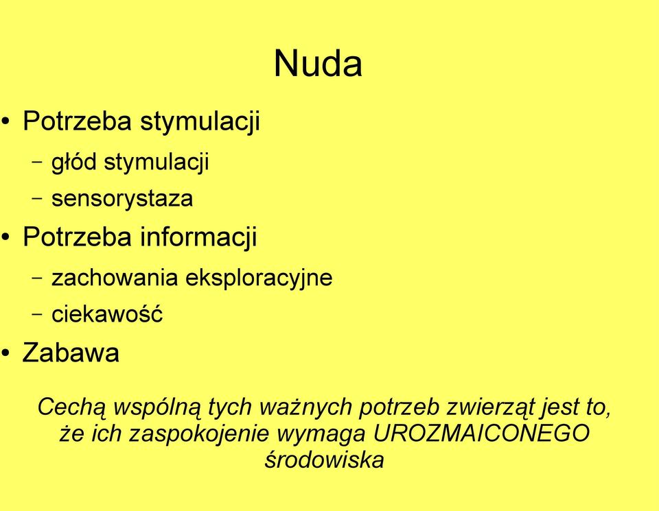 Zabawa Cechą wspólną tych ważnych potrzeb zwierząt