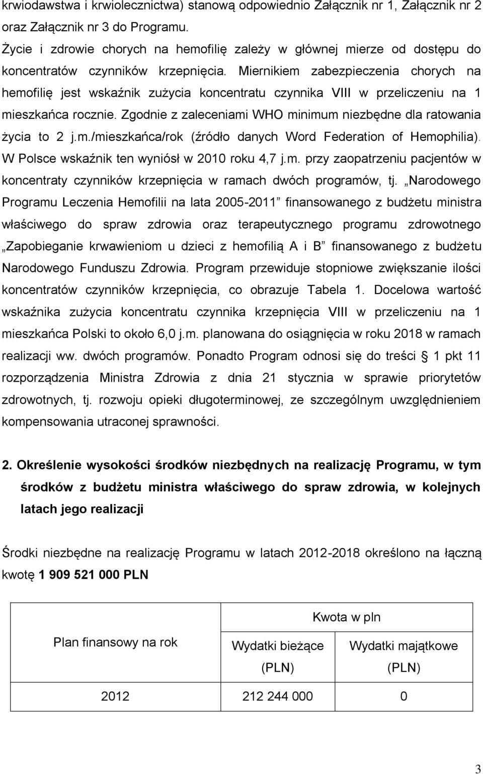 Miernikiem zabezpieczenia chorych na hemofilię jest wskaźnik zużycia koncentratu czynnika VIII w przeliczeniu na 1 mieszkańca rocznie.