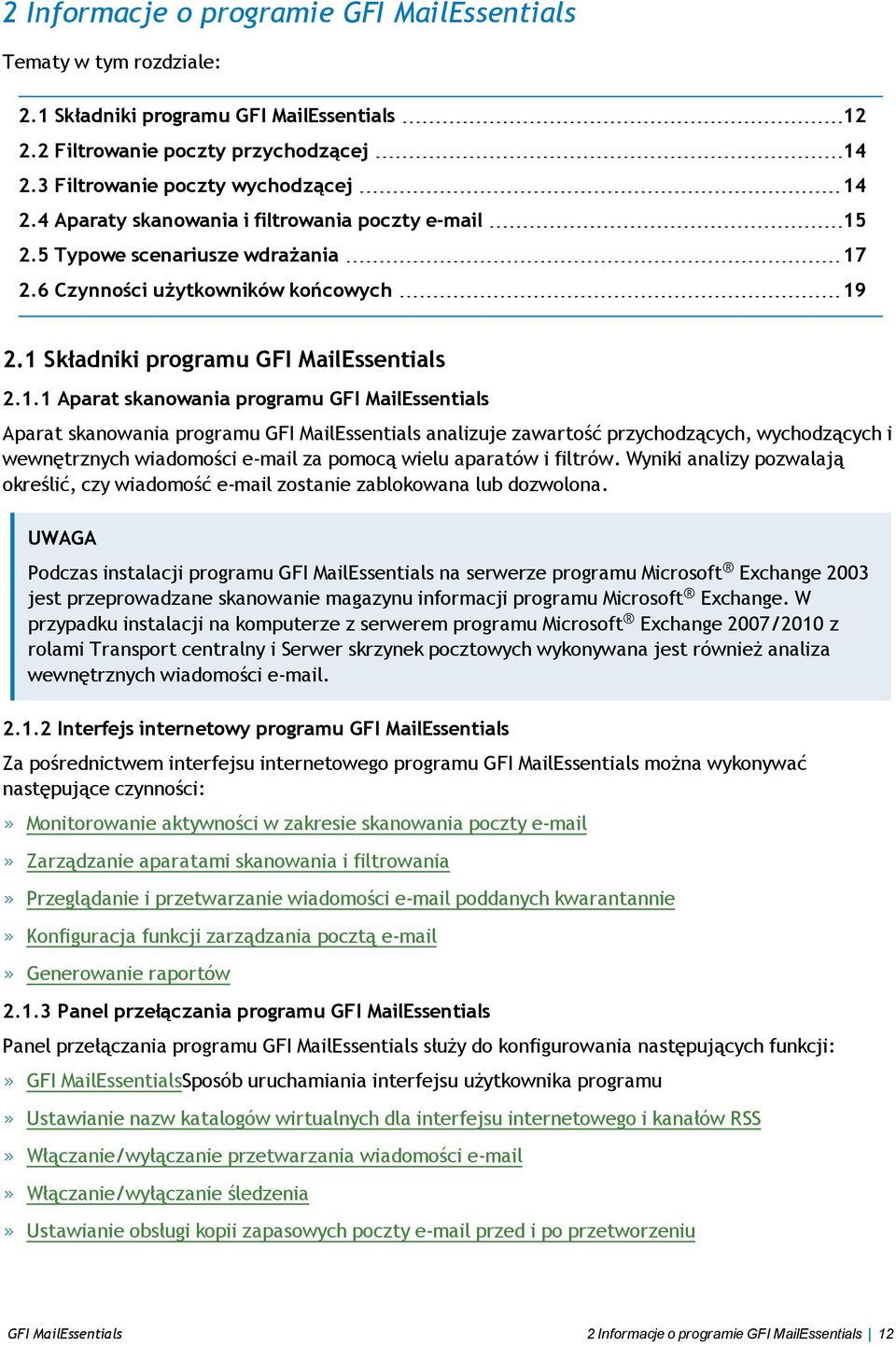 2.5 Typowe scenariusze wdrażania 17