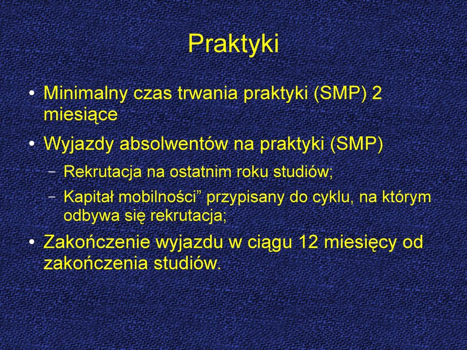 Kapitał mobilności przypisany do cyklu, na którym odbywa się