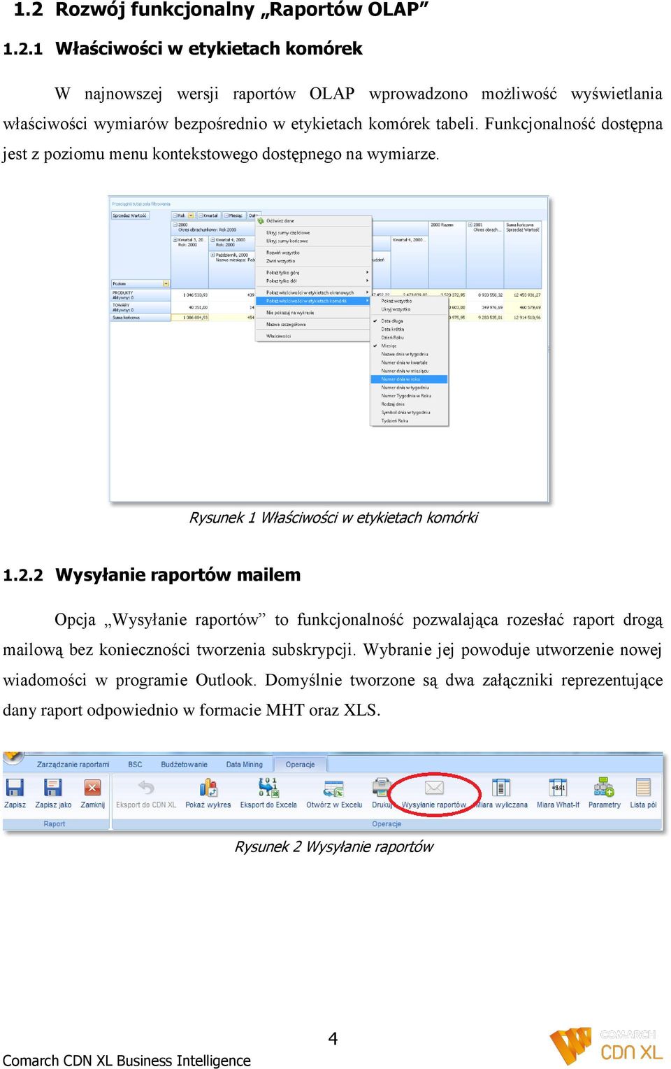 2 Wysyłanie raportów mailem Opcja Wysyłanie raportów to funkcjonalność pozwalająca rozesłać raport drogą mailową bez konieczności tworzenia subskrypcji.