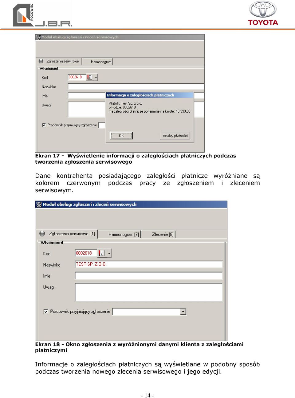 zleceniem serwisowym.