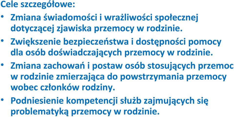 Zwiększenie bezpieczeństwa i dostępności pomocy dla osób doświadczających  Zmiana