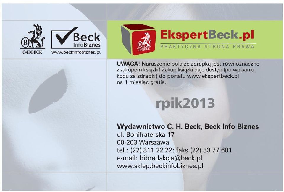 pl na 1 miesiàc gratis. rpik2013 Wydawnictwo C. H. Beck, Beck Info Biznes ul.