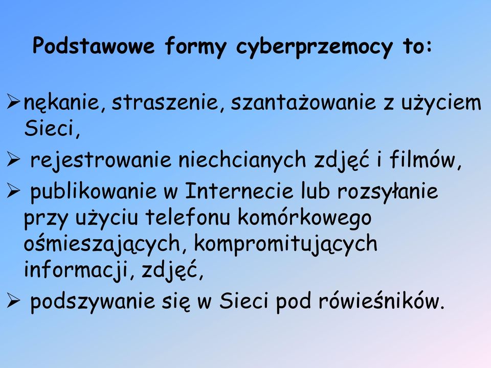 Internecie lub rozsyłanie przy użyciu telefonu komórkowego