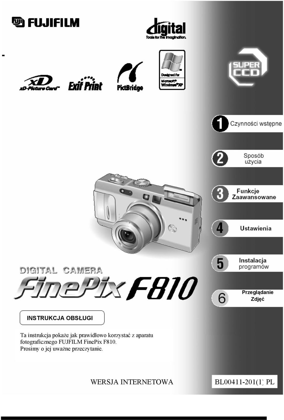 aparatu fotograficznego FUJFILM FinePix F810.