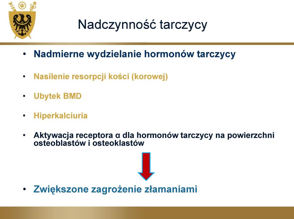 Hiperkalciuria Aktywacja receptora α dla hormonów tarczycy