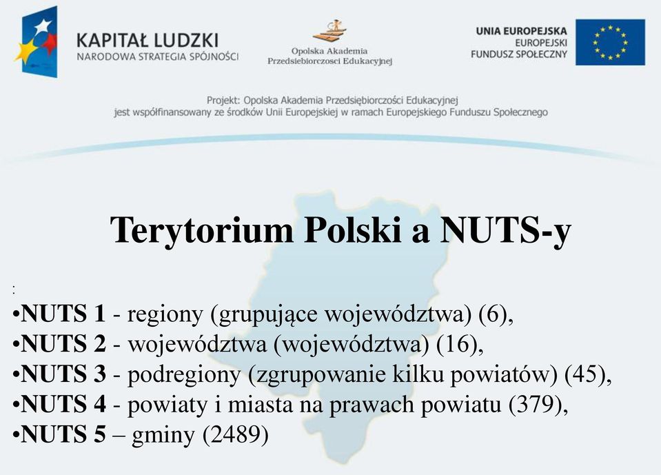 NUTS 3 - podregiony (zgrupowanie kilku powiatów) (45), NUTS