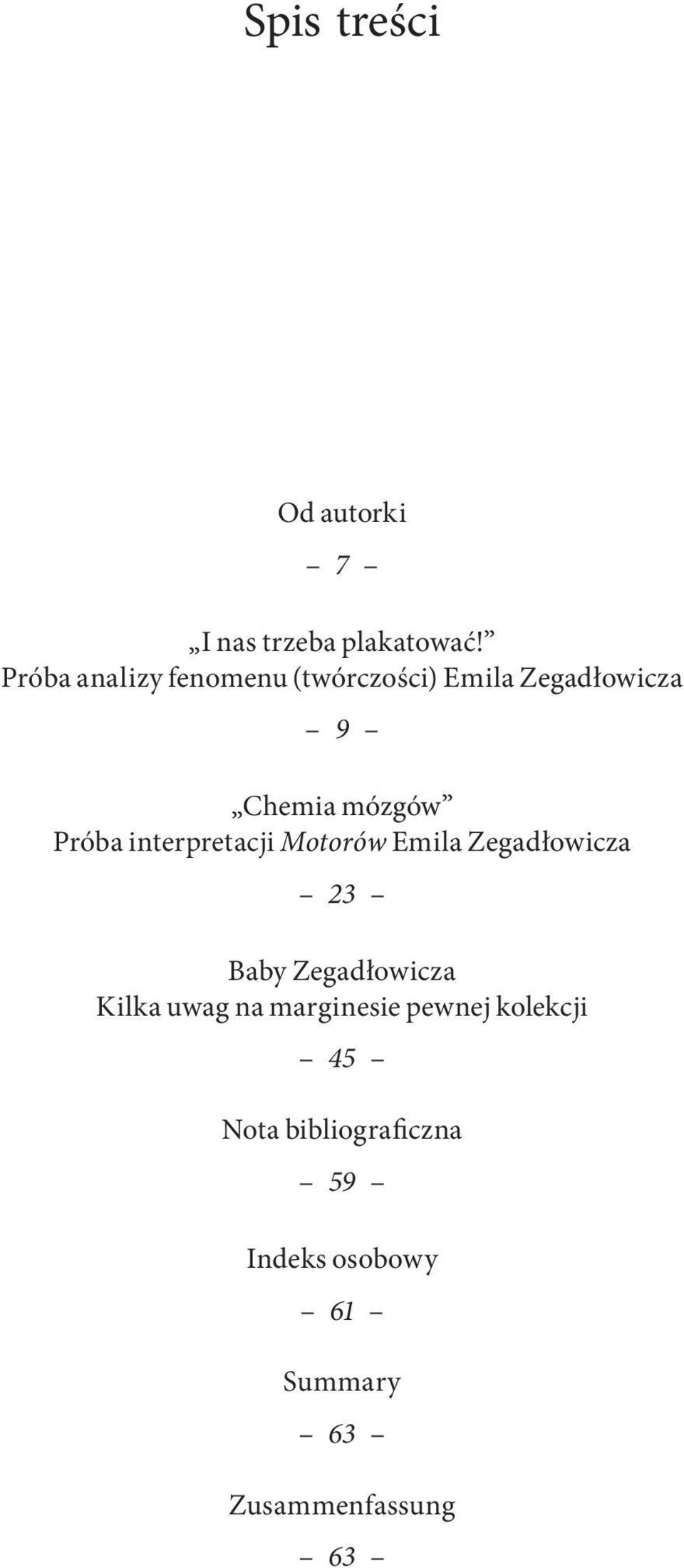 Próba interpretacji Motorów Emila Zegadłowicza 23 Baby Zegadłowicza Kilka